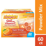 Emergen-C (60 Count, Super Orange Flavor, 2 Month Supply) Dietary Supplement Fizzy Drink Mix with 1000mg Vitamin C, 0.32 Ounce Powder Packets