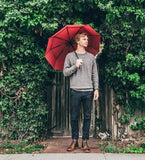 EEZ-Y Compact Travel Umbrella with Windproof Double Canopy Construction - Auto Open and Close Button