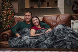 Chanasya Faux Fur Bed Blanket | Super Soft Fuzzy Light Weight Luxurious Cozy Warm Fluffy Plush Hypoallergenic Throw Blanket (Twin) - Black