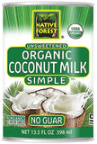 Native Forest Simple Organic Unsweetened Coconut Milk, 13.5 Ounce Cans (Pack of 12)