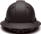 Pyramex Ridgeline Full Brim Hard Hat, 4-Point Ratchet Suspension, Matte Black Graphite Pattern