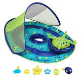 SwimWays Baby Spring Float Activity Center with Canopy - Inflatable Float for Children with Interactive Toys and UPF Sun Protection -  Octopus