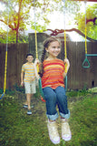 Jungle Gym Kingdom Swing Seat Heavy Duty 66" Chain Plastic Coated - Playground Swing Set Accessories Replacement with Snap Hooks (Green)