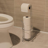 Simple Houseware Bathroom Toilet Tissue Paper Roll Storage Holder Stand, Chrome Finish