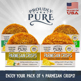 Keto Friendly Crackers, Snacks Parmesan Cheese Crisps Low Carb, Healthy Diet Food Crackers 100% Natural Aged Cheesy Parm Chips | Variety 4 PACK