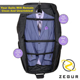 ZEGUR Suit Carry On Garment Bag for Travel & Business Trips With Shoulder Strap (Black)