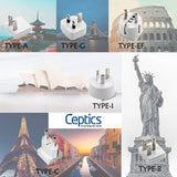 World Travel Adapter Kit by Ceptics - QC 3.0 2 USB + 2 US Outlets, Surge Protection, Plugs for Europe, UK, China, Australia, Japan