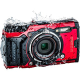 Olympus Tough TG-6 Digital Camera with Deluxe Accessory Bundle – Includes: SanDisk Ultra 64GB SDXC Memory Card + 2X Spare Batteries with Charger(Red)