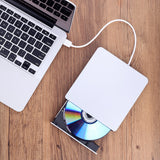 External USB 2.0 DVD Drive, DVD +/-RW CD +/-RW Writer Burner Player with Classic Silvery for MacBook Air, MacBook Pro, Mac OS, PC Laptop