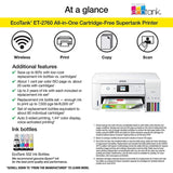 Epson EcoTank ET-2760 Wireless Color All-in-One Cartridge-Free Supertank Printer with Scanner and Copier