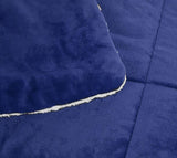 AmazonBasics Ultra-Soft Micromink Sherpa Comforter Bed Set - Twin, Navy Blue