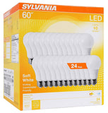 SYLVANIA 74765 A19 Efficient 8.5W Soft White 2700K 60W Equivalent A29 LED Light Bulb (24 Pack), 24 Count