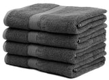 Ariv Collection Premium Bamboo Cotton Bath Towels - Natural, Ultra Absorbent and Eco-Friendly 30" X 52" (Grey) (4 piece set)
