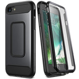 Black Case for iPhone 8 & iPhone 7, Full Body with Built-in Screen Protector Heavy Duty Protection, Black