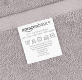 AmazonBasics Terry Cotton Washcloths - Pack of 24, Grey