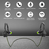 LETSCOM Bluetooth Headphones IPX7 Waterproof, Wireless Sport Earphones - GreenBlack