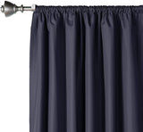 AmazonBasics Room Darkening Blackout Window Curtains with Tie Backs Set, 42" x 63", Black