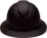 Pyramex Ridgeline Full Brim Hard Hat, 4-Point Ratchet Suspension, Matte Black Graphite Pattern