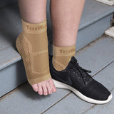 TechWare Pro Ankle Brace Compression Sleeve - Relieves Achilles Tendonitis,Joint Pain. Plantar Fasciitis Foot Sock with Arch Support. Injury Recovery