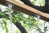 Jungle Gym Kingdom Heavy Duty Swing Hangers Playground Porch Yoga Seat Trapeze Wooden Sets Indoor Outdoor | 2400 lb Capacity | Locking Snap Hooks