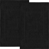 Utopia Towels Cotton Banded Bath Mats, 2 Pack (21 x 34 Inches), Black
