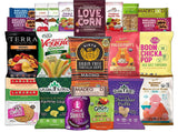 Healthy Vegan Snack Assortment Care Package - Popcorn, Chips, Puffs, Nuts, Bars, Fruit Snacks (24 Count)