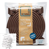 Roving Cove | Baby Proofing Edge & Corner Guards | Safe Edge & Corner Cushion | Child Safety Furniture Bumper | 20.4 ft [18 ft Edge + 8 Corners]