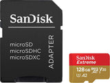 SanDisk 128GB Extreme microSDXC UHS-I Memory Card with Adapter