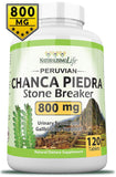 Chanca Piedra 800MG per Tablet - 120 Tablets Kidney Stone Crusher Gallbladder Support Peruvian Chanca Piedra Made in The USA