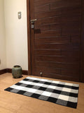 Cotton Buffalo Plaid Rugs Black and White Checkered Rug Welcome Door Mat