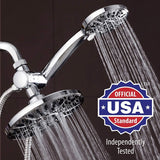 AquaDance 7" Premium High Pressure 3-Way Rainfall Combo for The Best of Both Worlds-Enjoy Luxurious Rain Showerhead a- Chrome Finish - 3328