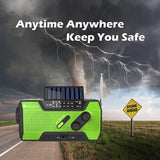 RunningSnail Solar Crank NOAA Weather Radio for Emergency with AM/FM, Flashlight, Reading Lamp and 2000mAh Power Bank