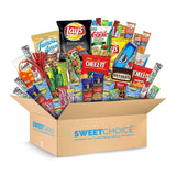 Sweet Choice (50 Count) Ultimate Sampler Mixed Bars, Cookies, Chips, Candy Snacks Box for Office, Meetings, Schools,Friends &Family, Military,College