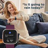 Fitbit Versa 2 Health & Fitness Smartwatch with Heart Rate, Music, Alexa Built-in, Sleep & Swim Tracking, Bordeaux/Copper Rose (S & L Bands Included)