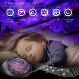SOAIY Aurora Night Light Projector and Sleeping Soothing White Noise Sound Machine for Baby, Kids, Adults with Bluetooth 4.1, Timer, Remote