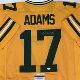 Autographed/Signed Davante Adams Green Bay Yellow Color Rush Football Jersey
