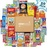 Sweet Choice (50 Count) Ultimate Sampler Mixed Bars, Cookies, Chips, Candy Snacks Box for Office, Meetings, Schools,Friends &Family, Military,College