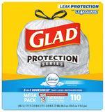 Glad Tall Kitchen Drawstring Trash Bags - OdorShield 13 Gallon White Trash Bag, Febreze Fresh Clean - 110 Count