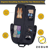 ZEGUR Suit Carry On Garment Bag for Travel & Business Trips With Shoulder Strap (Black)