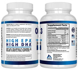 Omega 3 Fish Oil 2250mg - High EPA 1200MG + DHA 900MG Triple Strength Burpless Capsules - Arazo Nutrition (120 Count)
