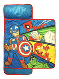 Marvel Super Heroes Kids/Toddler/Children’s Nap Mat with Built in Pillow and Blanket Featuring Avengers - Captain America, Hulk, Iron Man
