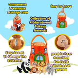 Gift for 1-5 year old EDUCATIONAL Plush Toy Talking Animal Set, Stuffed Animals, Elephant Monkey Lion & Panda Baby