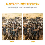 Campark Trail Camera 14MP 1080P HD Outdoor Game Hunting Cam 940nm Security Night Vision Motion Activated Cameras with 2.4" LCD and IP66 Waterproof