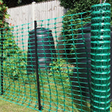 Houseables Temporary Fencing, Mesh Snow Fence, Plastic, Safety Garden Netting, Single, Green, 4 x 100' Feet, Above Ground Barrier, for Deer, Kids
