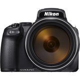 Nikon COOLPIX P1000 Digital Camera (Black) 26522 + 128GB 4K AOM Pro Kit: International Version (1 Year AOM Warranty)