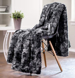 Chanasya Faux Fur Bed Blanket | Super Soft Fuzzy Light Weight Luxurious Cozy Warm Fluffy Plush Hypoallergenic Throw Blanket (Twin) - Black