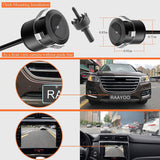Reverse Backup Camera,RAAYOO L002 2-in-1 Universal Car Front/Side/Rear View Camera,2 Installation Options,Removable Guildlines, non-mirror image