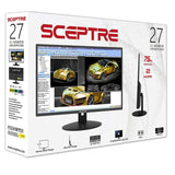 Sceptre E275W-19203R 27" Ultra Thin 1080P LED Monitor 2X HDMI VGA Build-in Speakers, Metallic Black 2018