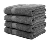 Ariv Collection Premium Bamboo Cotton Bath Towels - Natural, Ultra Absorbent and Eco-Friendly 30" X 52" (Grey) (4 piece set)