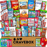 CraveBox Care Package (45 Count) Snacks Cookies Bars Chips Candy Ultimate Variety Gift Box Pack Assortment Basket Bundle Mixed Bulk Sampler Treats